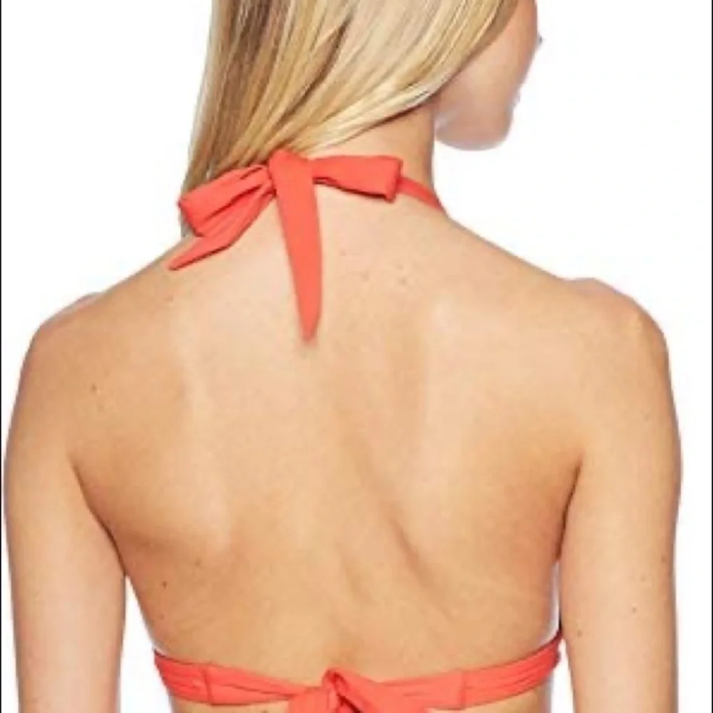 prAna Women's Lahari Halter Swim Top, Carmine Pink Prana Halter Bikini Triangle